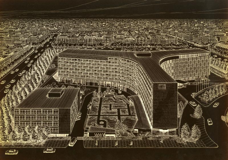 Palais de l’Unesco, place de  Fontenoy, Paris, 1952-1958
