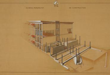 Concours pour la résidence universitaire d’Antony (Hauts-de-Seine) : "schéma perspectif de construction"