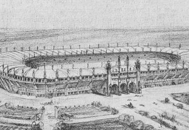 Vue du stade athlétique de Guillaume Tronchet dans une revue de 1922